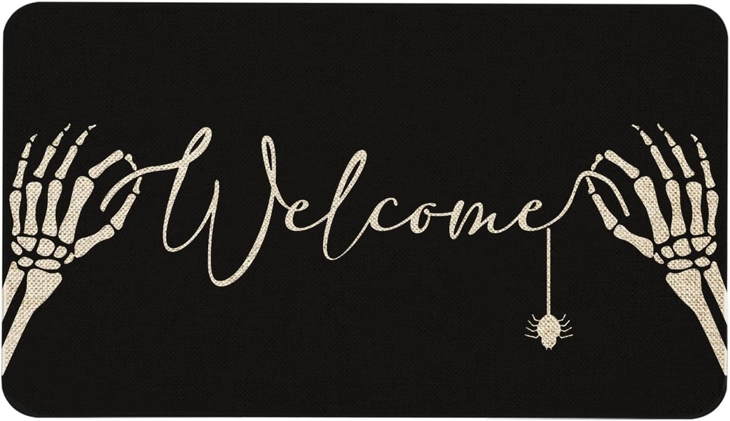 Roszwtit Halloween Door Mat 30 X 17 Inch Halloween Skull Doormat Indoor Outdoor Entrance Floor Mat Non Slip Halloween Decor Rubber Welcome Mats