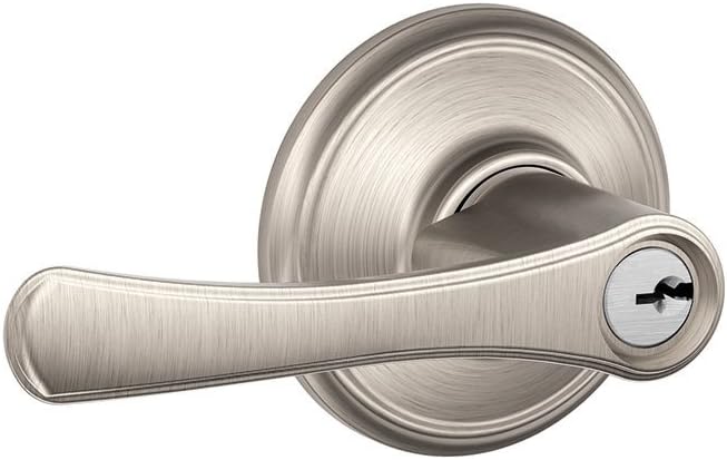 Schlage F51a Vla 619 Avila Keyed Entry Panic Proof Door Lever, Satin Nickel