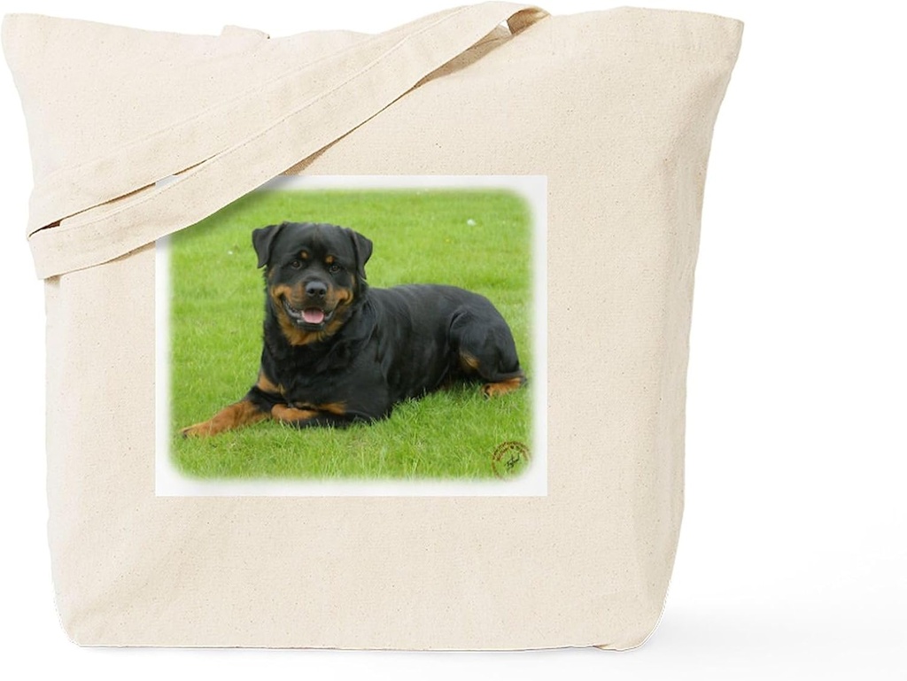 CafePress Rottweiler 9W025D 046 Tote Bag Natural Canvas Tote Bag, Reusable Shopping Bag