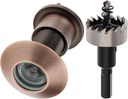 Door Viewer Peephole, Solid Brass 220-degree Large Peephole with 1-1/10" Drill Bit for 1-21/32" to 2-1/8" Doors, Peep Holes for Door with Privacy Cover (Oil Rubbed Bronze)
