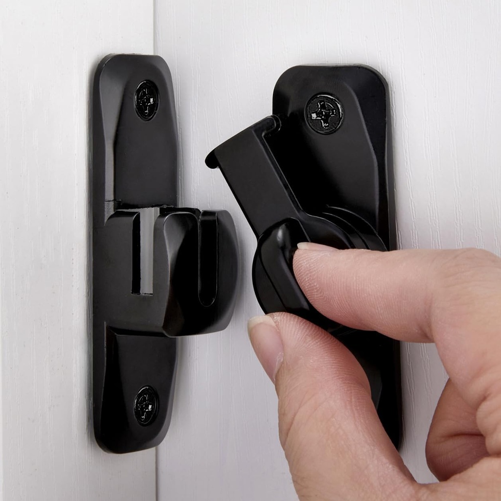 Barn Door Latches,Black 90/180 Degree Gate Lock,Zinc Alloy Right Angle Door Lock Latch,Flip Gate Latches Hardware,Door Security Sliding Door Latch Lock fo Cabinets,Bathroom,Barn Door