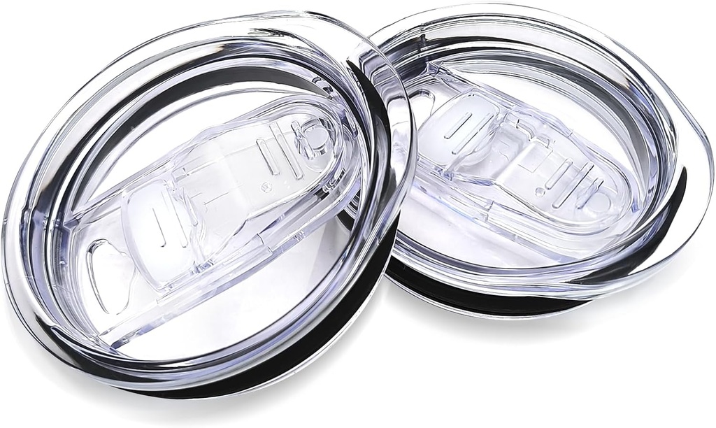 20oz Skinny Tumbler Replacement Lids 2 Pack,Spill Proof Splash Resistant Silicone Sliding Covers,Straw Friendly, BPA Free