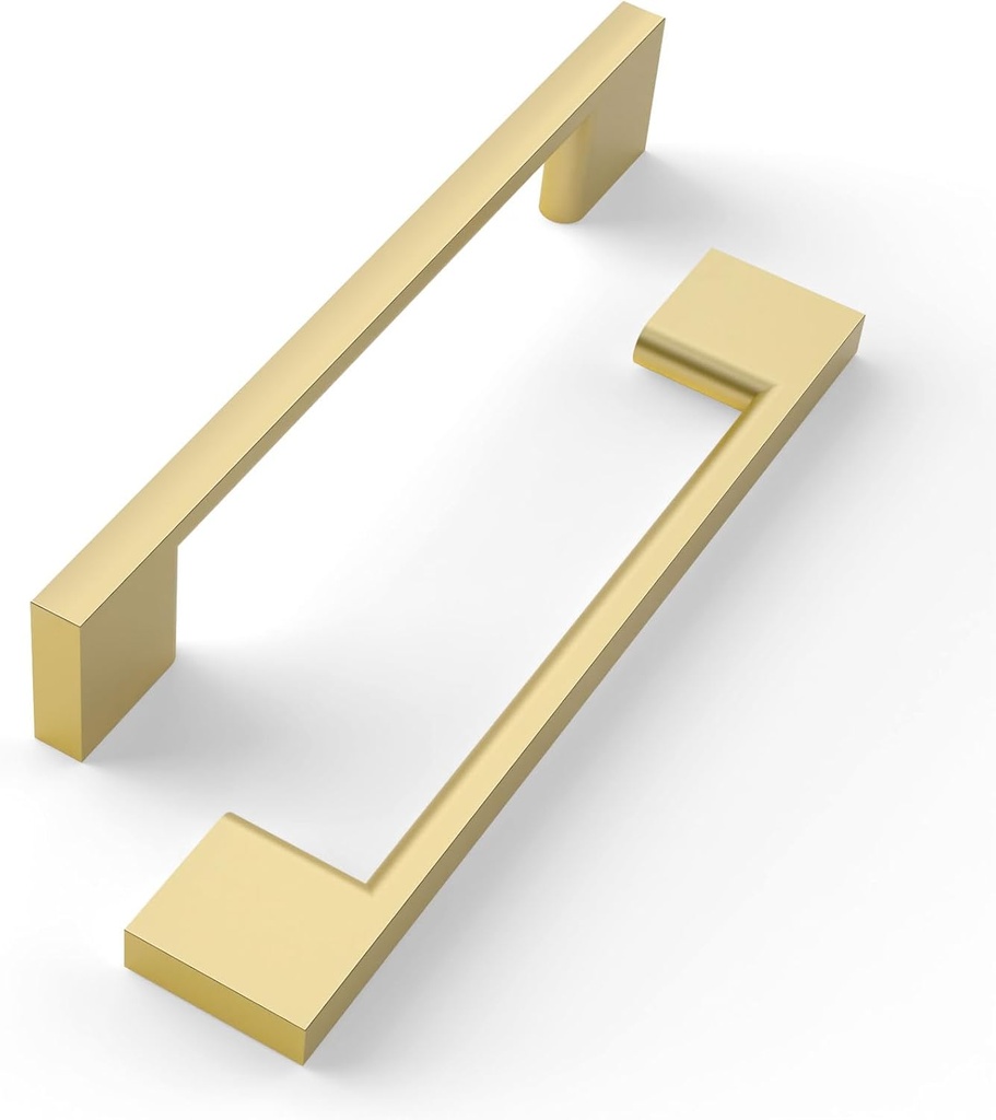 FILTA 10 Pack 5 Inch(128mm) Hole Centers Gold Cabinet Pulls,Stylish Kitchen Cabinet Handles Zinc Alloy Gold Cabinet Hardware for Cabinets Cupboard Handles Drawer Pulls