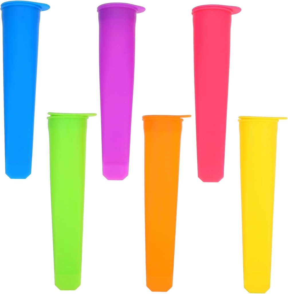 6pcs Easy-release Silicone Popsicle Mold Creative Diy Ice Treats Maker for Homemade Ice Cream Includes Multi-color Molds for Summer Fun
