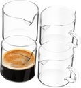 4pcs Glass Espresso Cups Pitcher Creamer for Coffee for Home and Restaurant Use Cute Design for Tea