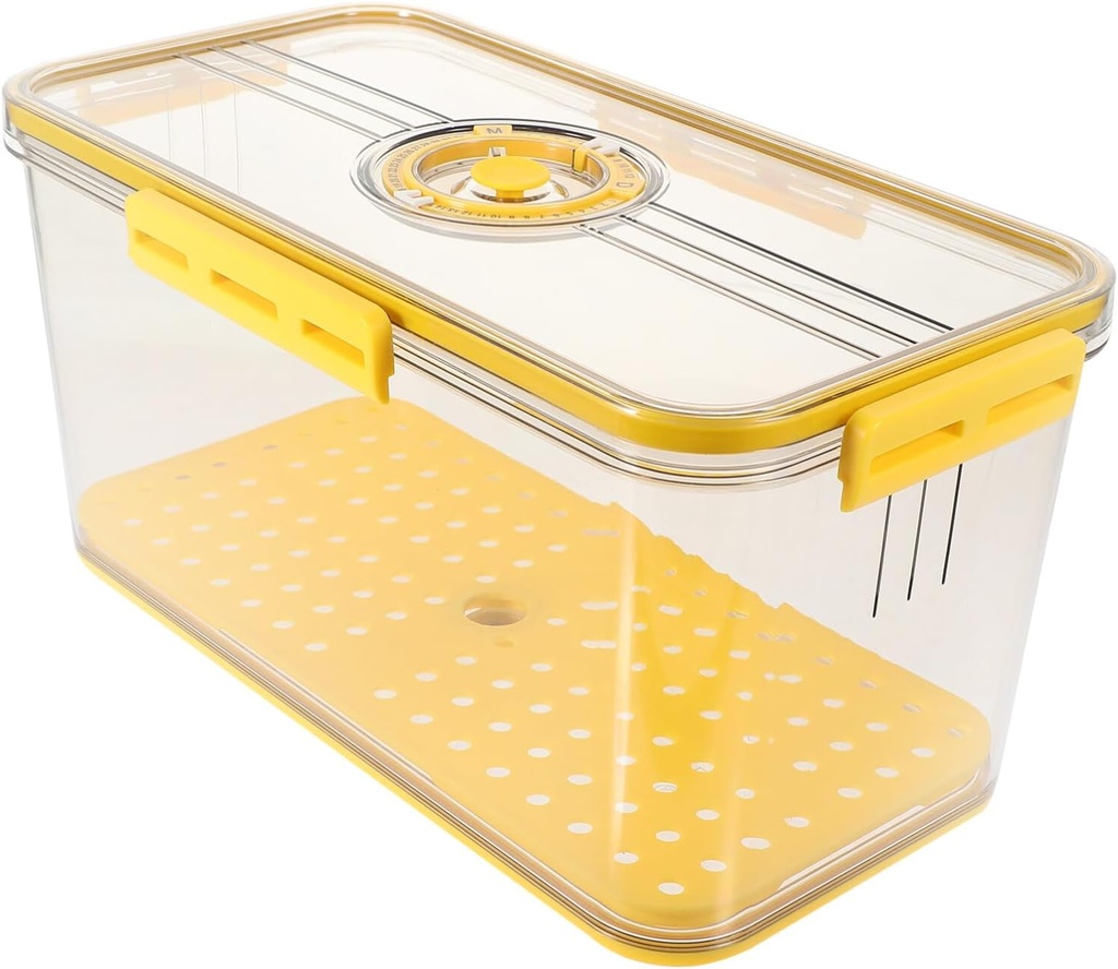 Alipis Bread Storage Box Air Tight Lid Crisper Box for Fridge Large Airtight Bread Container Timing