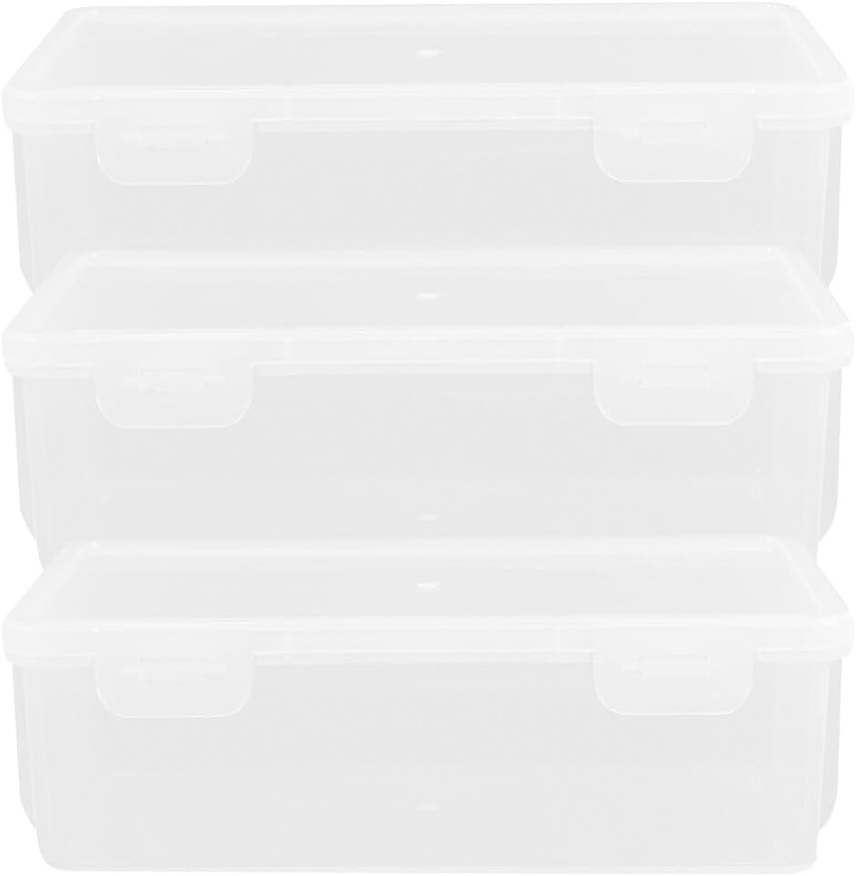 Luxshiny 3pcs Bread Storage Box Kitchen Countertop Condiment Holder Sealed Toast Organizer Airtight Bread Keeper Freshness Ideal Toast Sandwiches More