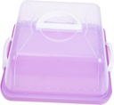 Portable Plastic Cake Container with Lid and Handle Thick Transparent Square Dessert Box for Cake Storage and Transport for Home and Bakery Use