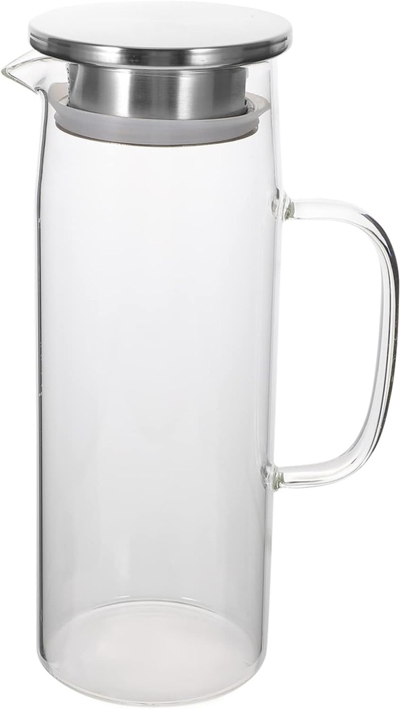 Alipis 1pc Glass Teapot Random Cover Elegant Water Pot for Iced Tea Cold Brew Infusing Loose Leaf Tea for Home Office Restaurant Use