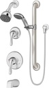 Symmons 9606-PLR-1.5-TRM Origins 2-Handle Tub and 1-Spray Shower Trim with 1-Spray Hand Shower in Polished Chrome (Valves Not Included)