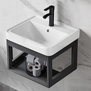 Corner Bathroom Vanity Sink Combo,Compact Bathroom Sink,Bathroom Vanities Cabinet Sink Combo for Small Space, Laundry Tub Sink Combo for Home Kitchen Patio Room(43 * 35cm/16.9 * 13.7in)