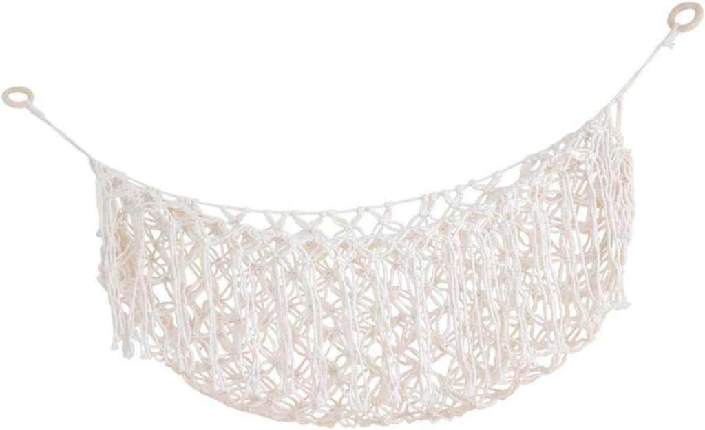 Space-saving Fruit Vegetable Organizer Woven Cotton Rope Hanging Fruit Basket Kitchen Holder Banana Holder