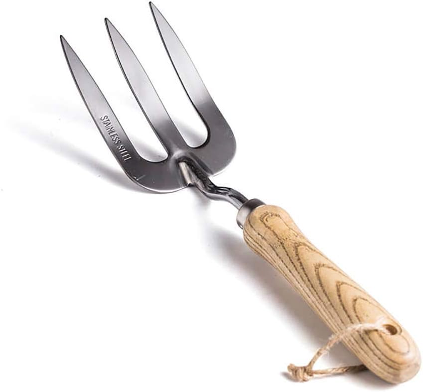 Stainless Steel Hand Fork with Ergonomic Handle,Cultivator Gardening Tools,Polishing Durable,Easy to Clean