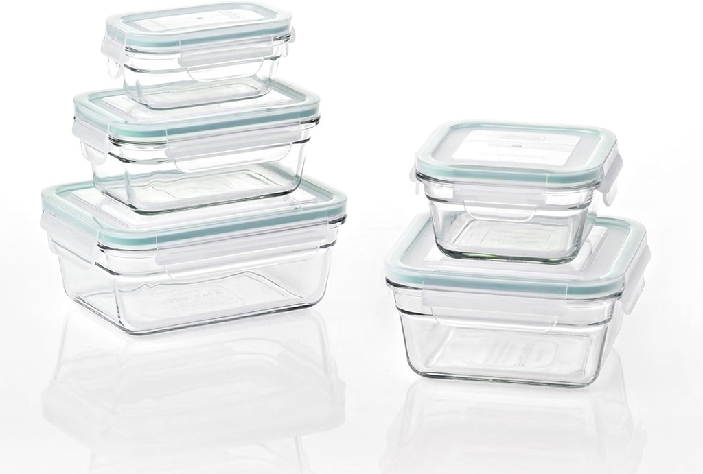 Glasslock Oven and Microwave Safe Glass Food Storage Containers 10 Piece Set