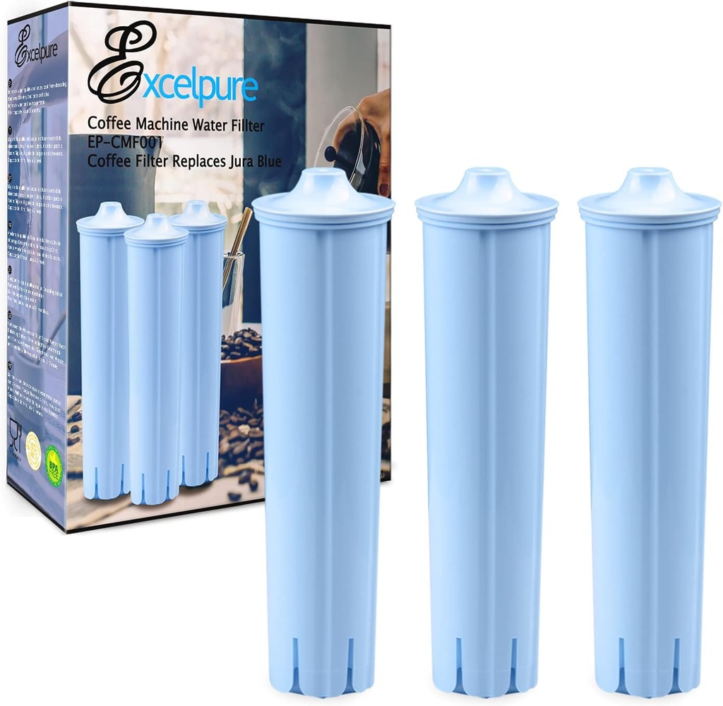 EXCELPURE Coffee Machine Water Filter Replacement,Compatible With Jura Blue 67007, 71311, 71312,Jura Espresso Impressa F8, F7（3 Pack）