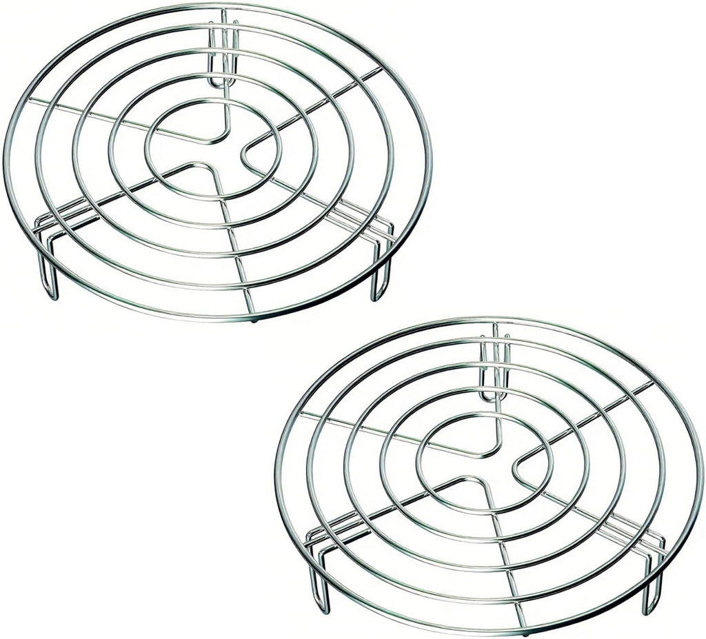 Round Steamer Rack and Cooling Rack Stainless Steel Pot Trivet Cross Wire Barbecue Grill with Legs 20 * 4CM