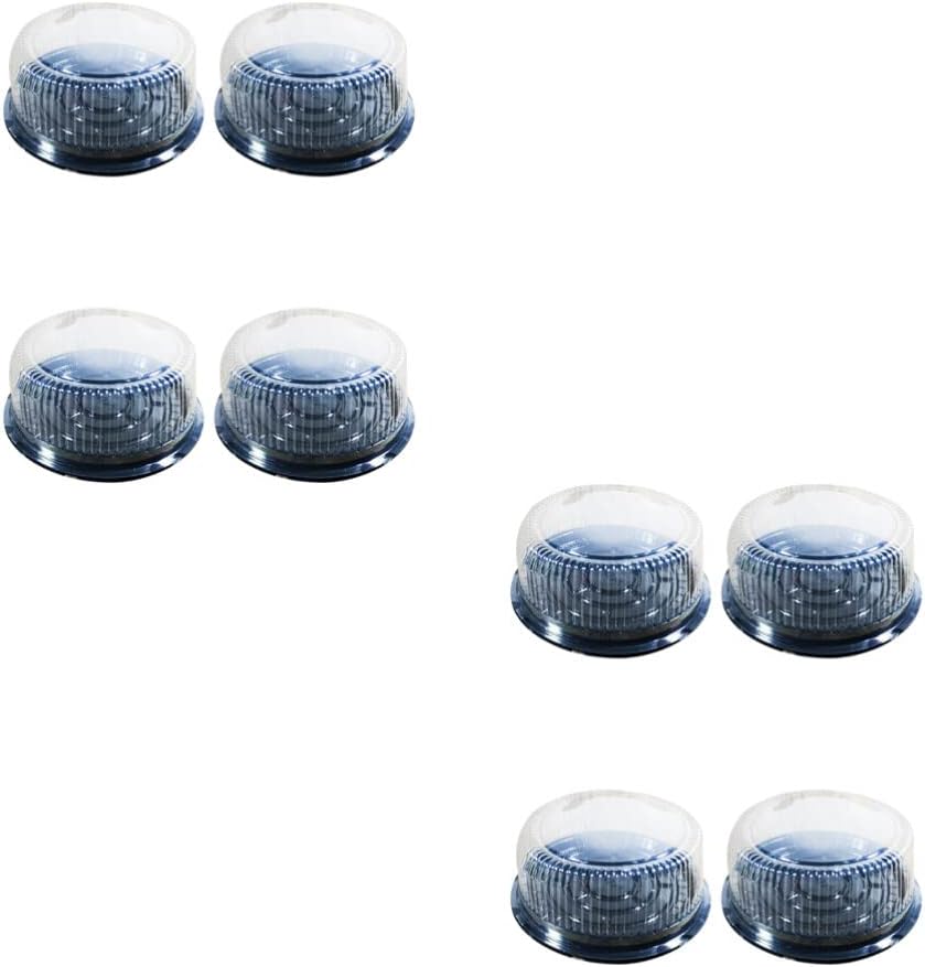 20Pcs 8 inch Round Plastic Cake Containers Disposable Cake Carriers for Transport Transparent Cake Box with Lids for Puff Moon Cake Holder Display Color