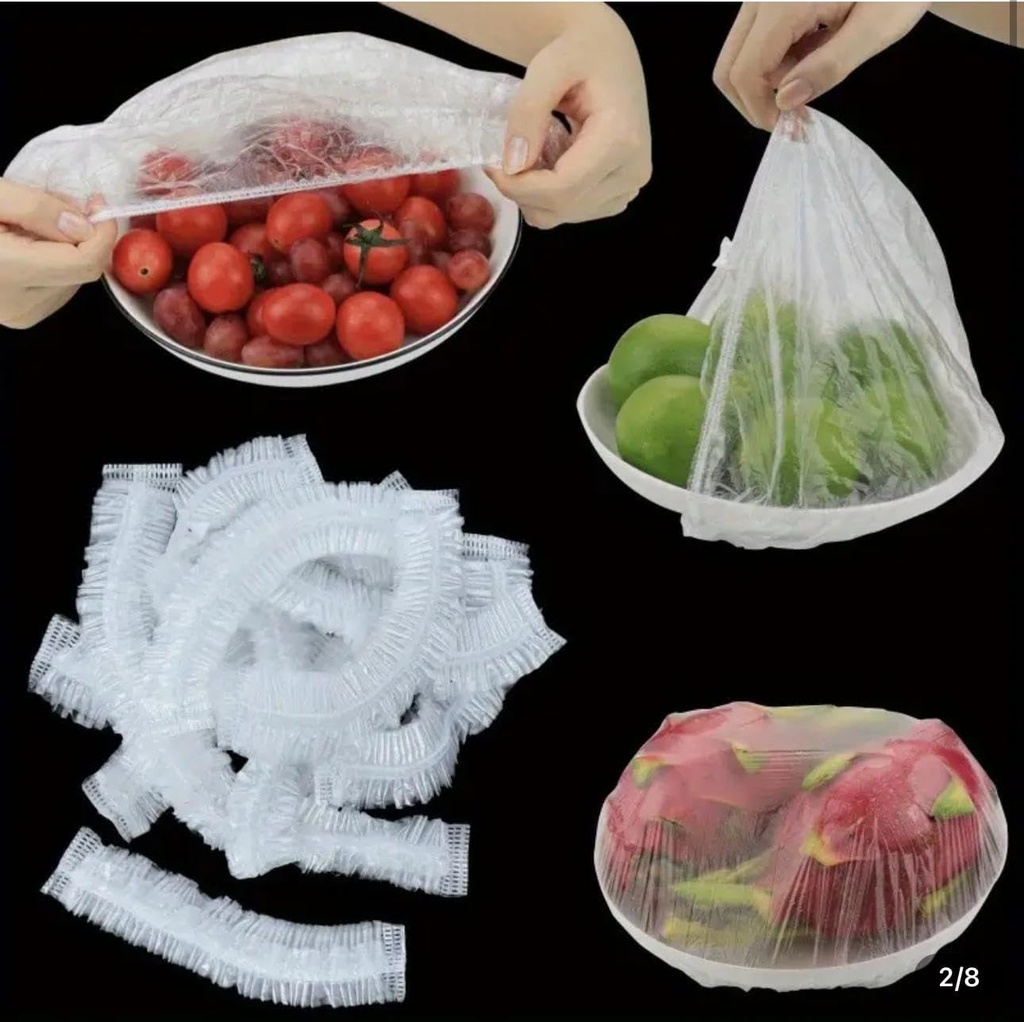 Plastic Food Storage Bags, 100 Pack Fresh Keeping Film and plastic wrap for storage