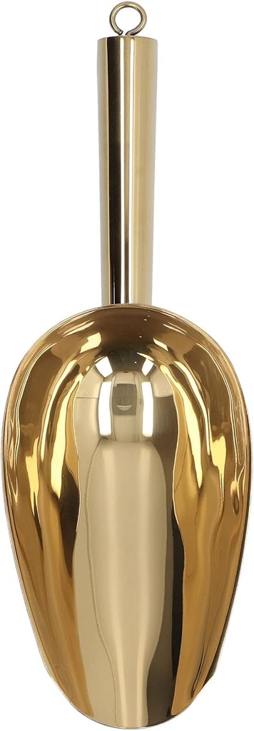 Ice Scoop less Steel U Shaped Heavy Duty Food Grade Ice Bucket Scooper for Home Hotel Restaurant Kitchen Bar Durable Smooth Edge Mirror Polished 25x8.5cm 190g (Gold)