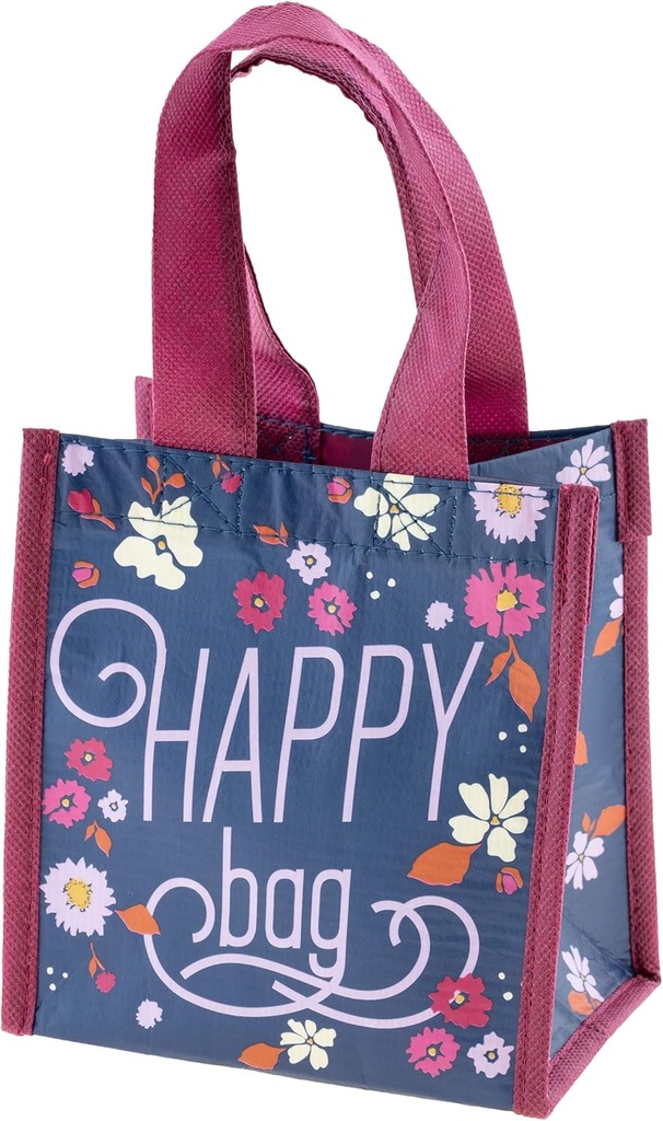 Karma Reusable Gift Bags - Tote Bag and Gift Bag with Handles - Perfect for Birthday Gifts and Party Bags RPET 1 Navy Floral Small