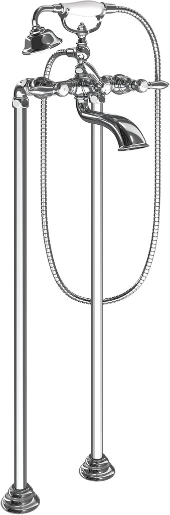 Moen S22110 Weymouth Two Handle Tub Filler with Lever-Handles and Handshower, Chrome