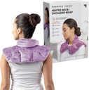 Sharper Image Heated Neck & Shoulder Wrap - Microwavable Warm & Cooling Plush Pad, Scented Aromatherapy (100% Natural Lavender & Herb Spa Blend), Pain Tension Headache Relief Therapy, Gift for Women