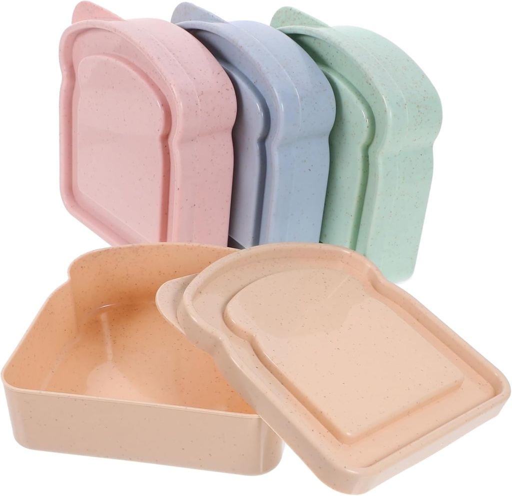 4pcs Portable Sandwich Containers Leakproof Lunch Boxes Snack Organizer for Bread Salads Fruits Snacks Sandwich Holders for Outdoor Home