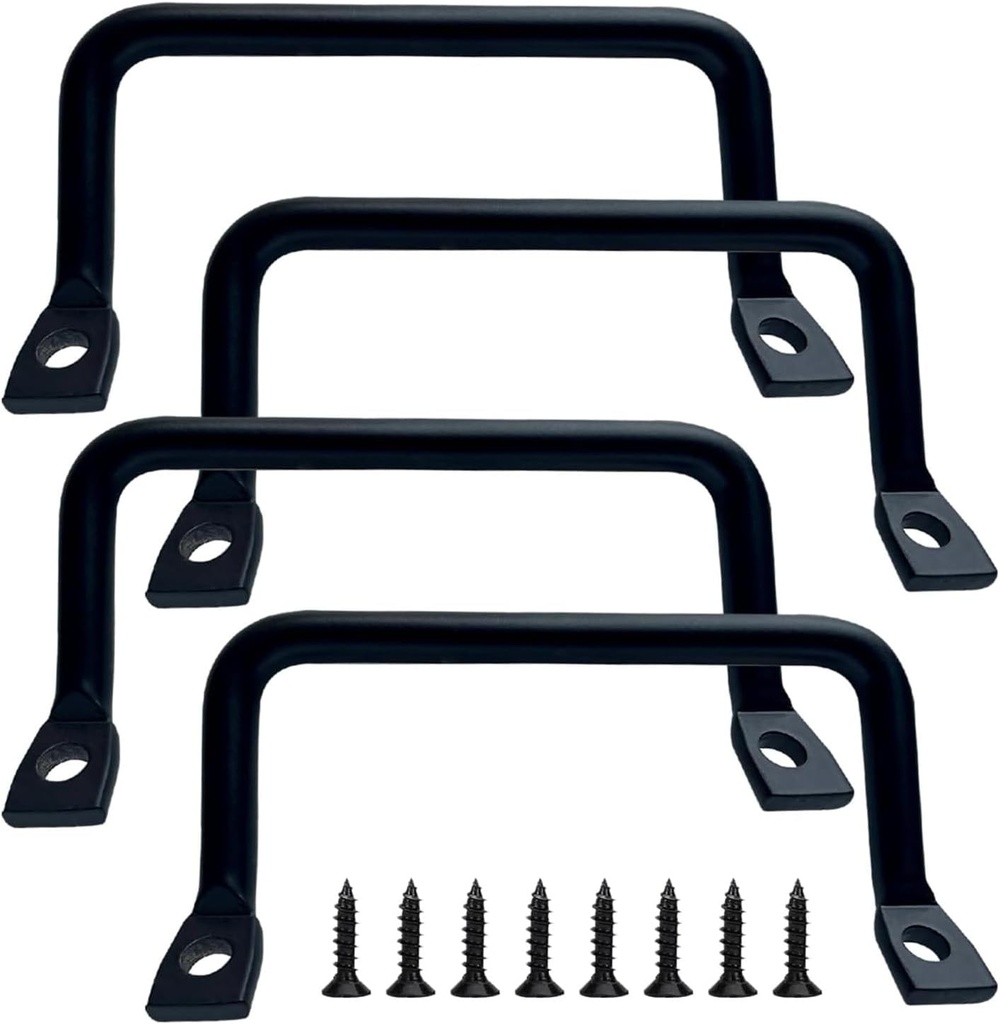 4 Pcs Tableware Tray Handles, Cutting Board Cabinet Hardware Pull for Trays, Serving Tray Pulls for Restaurant Dinner Plates (Black)