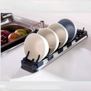 Dish Drainer Plates Bowls Holders Organizer for Kitchen Cabinets | Vertical Alumium Dish Storage Dying Display Rack for Counter, Cupboard, Drawer Corner - Adjustable Slot Distance Bowl Drying Rack