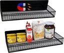 Bruda 2 Pack Large Magnetic Shelves Spice Rack Organizer for Washing Machine, Fridge, Refrigerator, Oven, Coffee Maker, Metal Peg Board 009