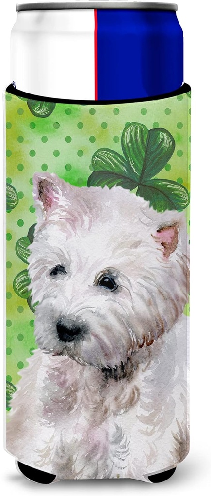 Caroline's Treasures Westie St Patrick's Decorative Hugger, Slim Can, Multicolor