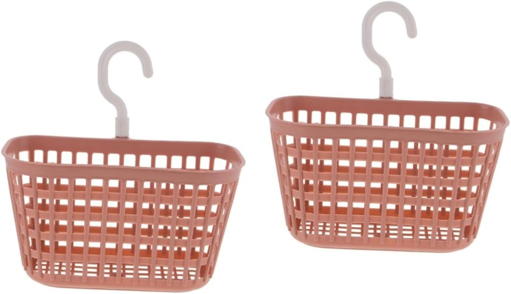 2pcs Hanging Kitchen Basket Rotatable Hook Storage Basket Plastic Storage for Bathroom Kitchen Bathroom Soap Holder Organizer