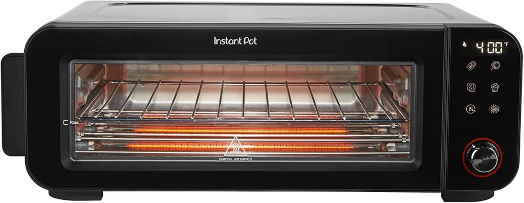 Instant Pot No Preheat Required* 6-in-1 Pizza and Toaster Oven with InstantHeat Technology, Fits a 12" Fresh or Frozen Pizza, Bake, Toast, Broil, & Reheat