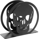 BESTYASH Modern Metal Tissue Holder Iron Napkin Stand Vertical Paper Towel Rack Creative Skull Design for Bathroom Kitchen Home Decor