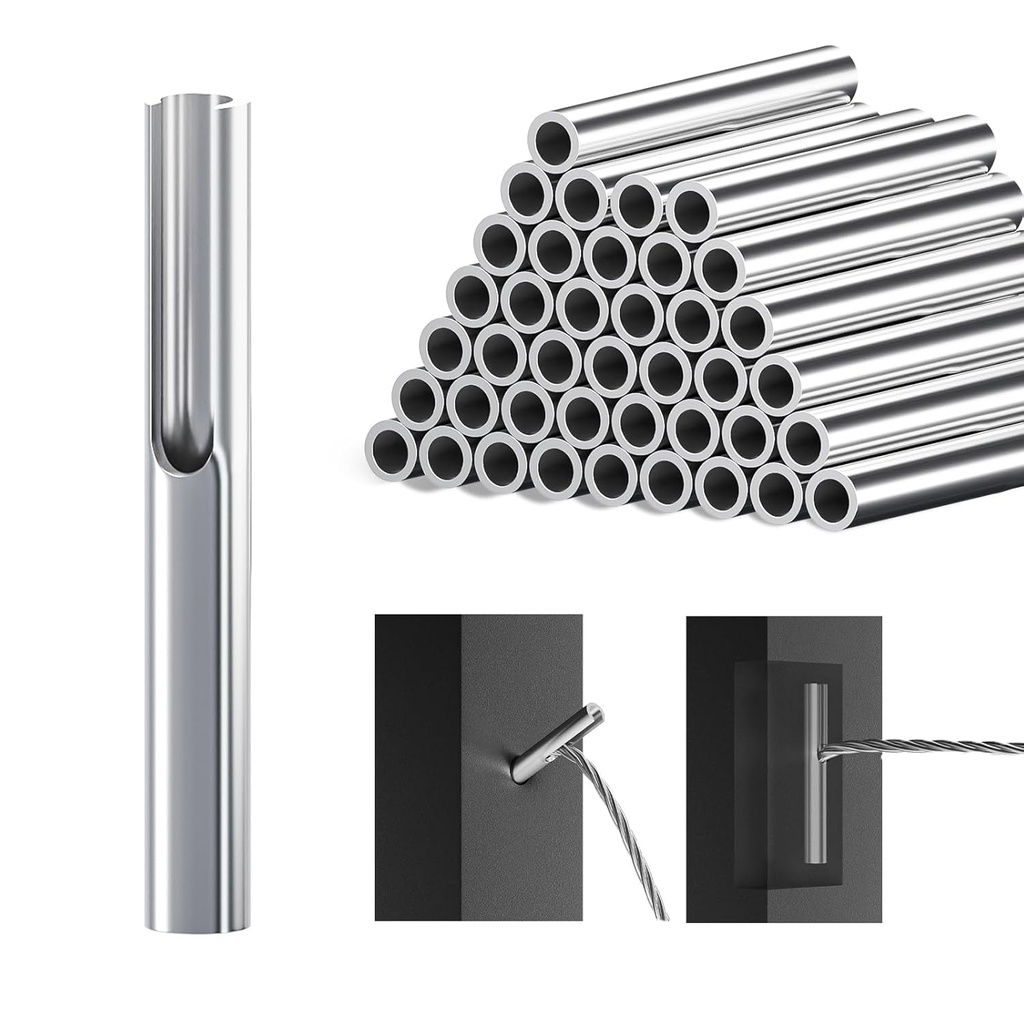 CCJH 40 Pack Invisible Cable Railing Kit 1/8" 316 Stainless Steel Terminal Toggle Anchor Angle Cable Railing System for Metal Post Stair Deck One Post Corner CR07