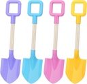Mototo 4 Pieces 16 Inch Beach Shovels Large Beach Spades Multicolor Sand Shovels with Wooden Handle Plastic Shovel for Digging Beach Sandbox Snow Garden Toys Set for Kids Adults (4 Pack, Light Series)