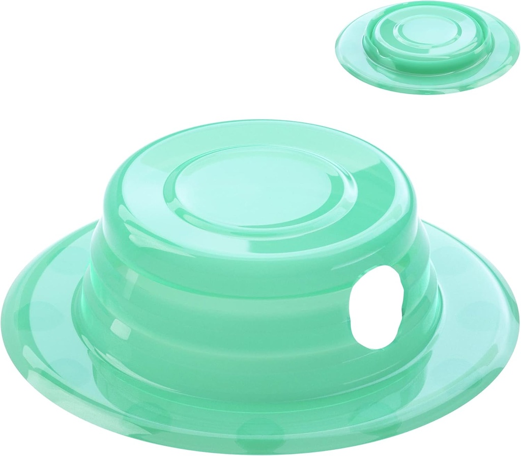 Tucana Bathtub Overflow Drain Cover, Adds Inches of Water for Leisure Bath, Strong Suction Cups Seal for Bathtub Drain Stopper, 6” Diameter Clear…