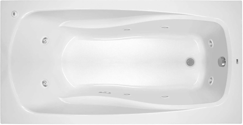 PROFLO PFWPLUSA7236 Lansford 72" x 36" Whirlpool Bathtub with 8 Hydro Jets and EasyCare Acrylic - Drop In or Alcove Installation - White