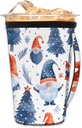 Reusable Iced Coffee Cup Sleeve Christmas Gnome Neoprene Insulated Sleeves Cup Cover Holder Coffee Cup Sleeves With Handle for Cold Drinks Tumbler Cup,30-32 Oz