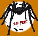 Halloween Outdoor Decorations Giant Spider, 10Ft Scary Large Spider Props for Yard Lawn Halloween Outside Decor and Indoor Party Decor, Black