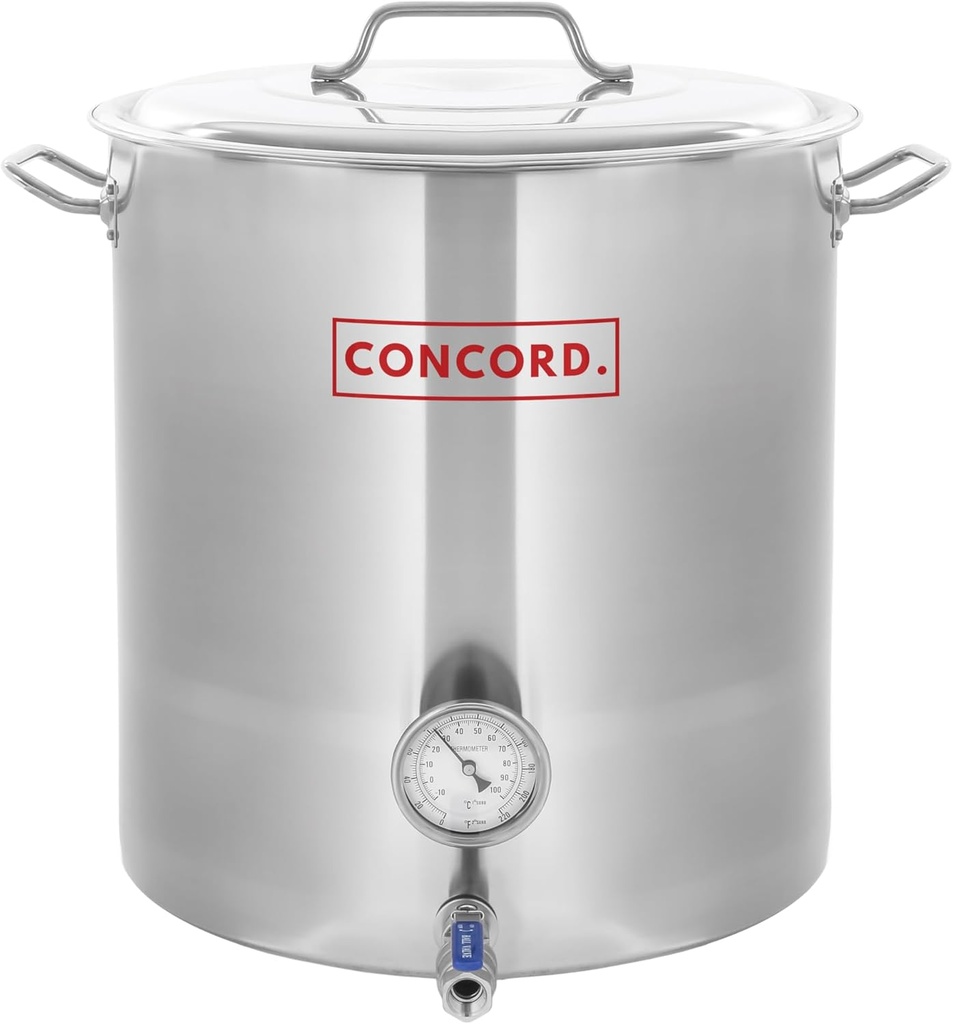 CONCORD Stainless Steel Home Brew Kettle Stock Pot (Weldless Fittings) (160 QT/ 40 Gal)