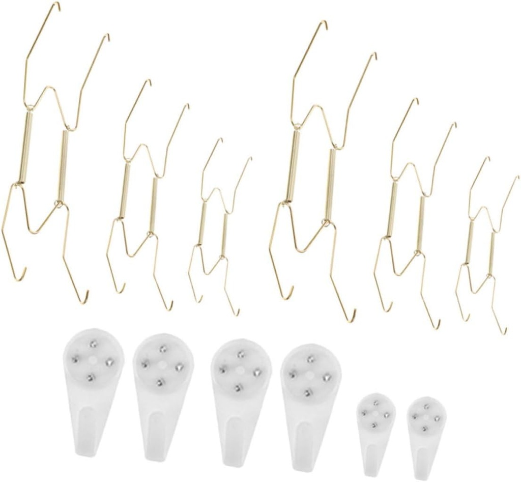 6pcs Invisible Metal Plate Hangers for Displaying Plates for Wall for Easy Installation