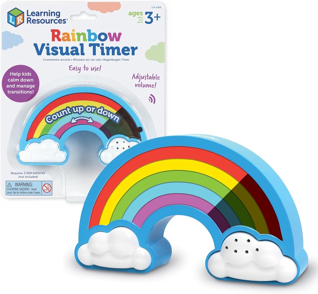 Learning Resources Rainbow Visual Timer, 1 Piece, Ages 3+, Teacher Resources, School Supplies for Teachers, Social Emotional Learning Toys
