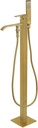 Kingston Brass KS4137QLL Freestanding Roman Tub Filler With Hand Shower, Brushed Brass