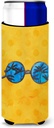 Caroline's Treasures Sunglasses Yellow Polkadot Beverage Insulator Hugger, Slim, Multicolor