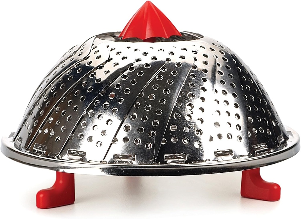RSVP International Endurance Kitchen Collection Expandable Vegetable Steamer, 9-inch, Silicone Feet, Stainless Steel