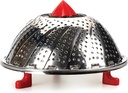 RSVP International Endurance Kitchen Collection Expandable Vegetable Steamer, 9-inch, Silicone Feet, Stainless Steel