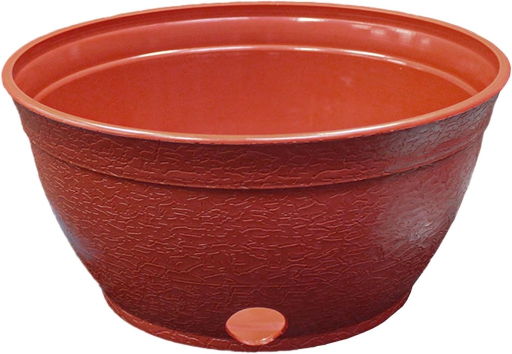 EMSCO Expandable Hose Hider – Expandable Hose Storage Pot – Rustic Terra Cotta