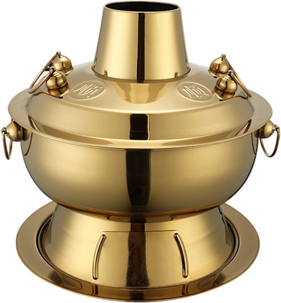 Hot Pot Soup Pot Hot Pot For Cooking Traditional Chinese Cooking Pot Vintage Copper Hot Pot Pan,Food Grade Stainless Steel Charcoal Shabu Hotpot Cooker Chinese Traditional Stew Pot Soup Pot Cookware