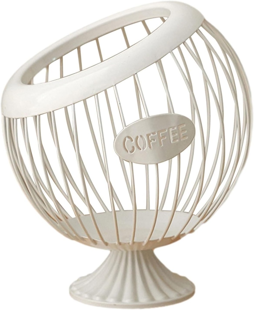 Fruit Rack Iron Fruit Basket, Coffee Capsule Storage, Coffee Pod Holder, Snacks, Dried Fruit, Fruit Storage, Slant Basket, Decor, Serving Baskets, Bar Accessories, Fruit Basket (Colour: White)